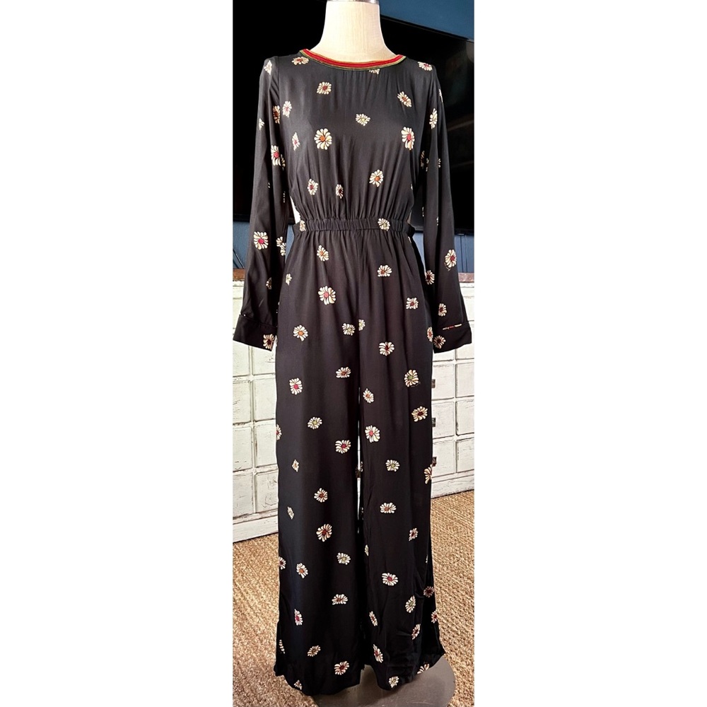 Anthropologie Farm Rio Longsleeve Cutout Jumpsuit XS